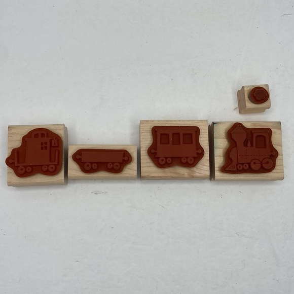 Stampin Up!Choo Choo Train Wood Rubber Stamp 5 PC Set Retired - Picture 6 of 10